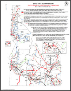 Idaho State Highway System Routes Designated for Extra-Length Combinations