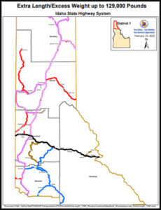 District 1 Designated Routes Up To 129,000 lbs